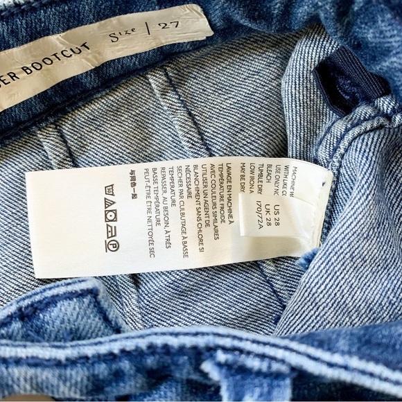 Pilcro and the Letterpress high rise bootcut medium wash floral jeans size 28 - Picture 7 of 7